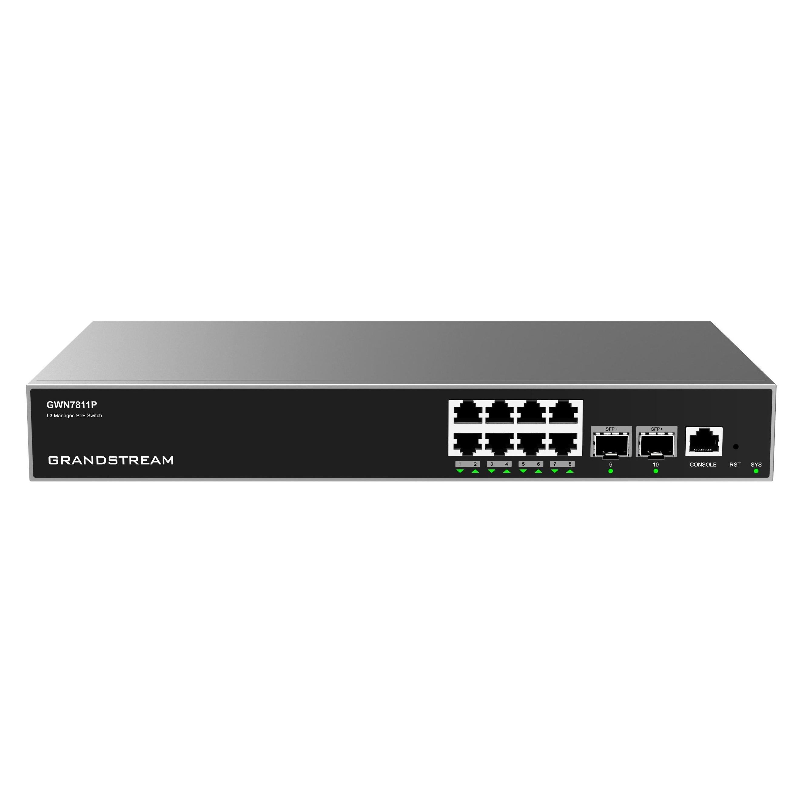 Grandstream GWN7811P Layer-3 Managed Switch 8-Port PoE (8 Ports) (GWN7811P)