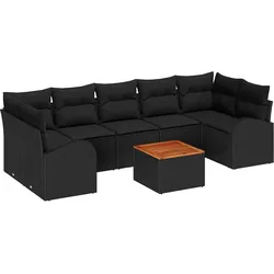 vidaXL Garten-Sofa-Set 8 pcs Schwarz