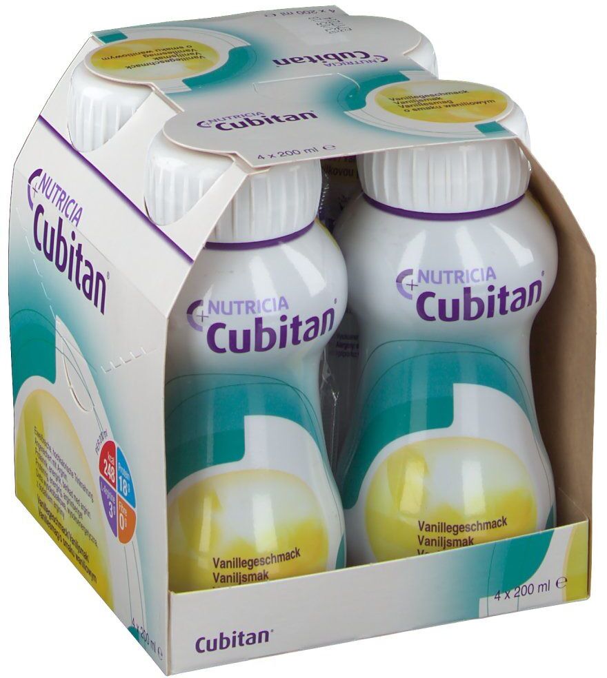 Cubitan Vanillegeschmack Trinkflasche 4x200 ml Flüssigkeit