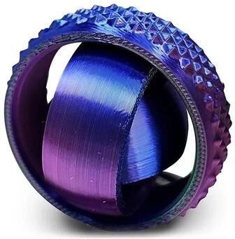 Useful Little Things 3D Printed Rotating Gyroscope Fidget Toy blue Purple 1.77 In