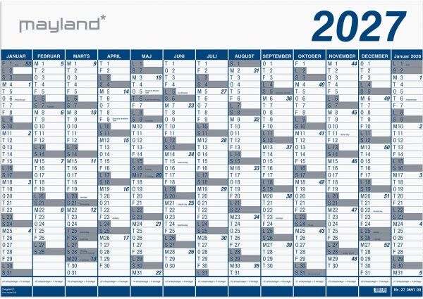 Mayland 2027 Kæmpekalender, 1x13 Mdr., Pose