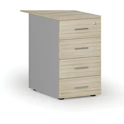Schreibtischcontainer PRIMO GRAY, 4 Schubladen, grau/Eiche natur