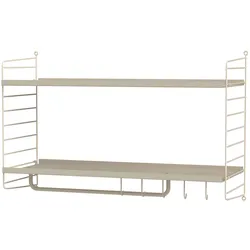 Wandregal mit Metallböden und Aufhängung Beige