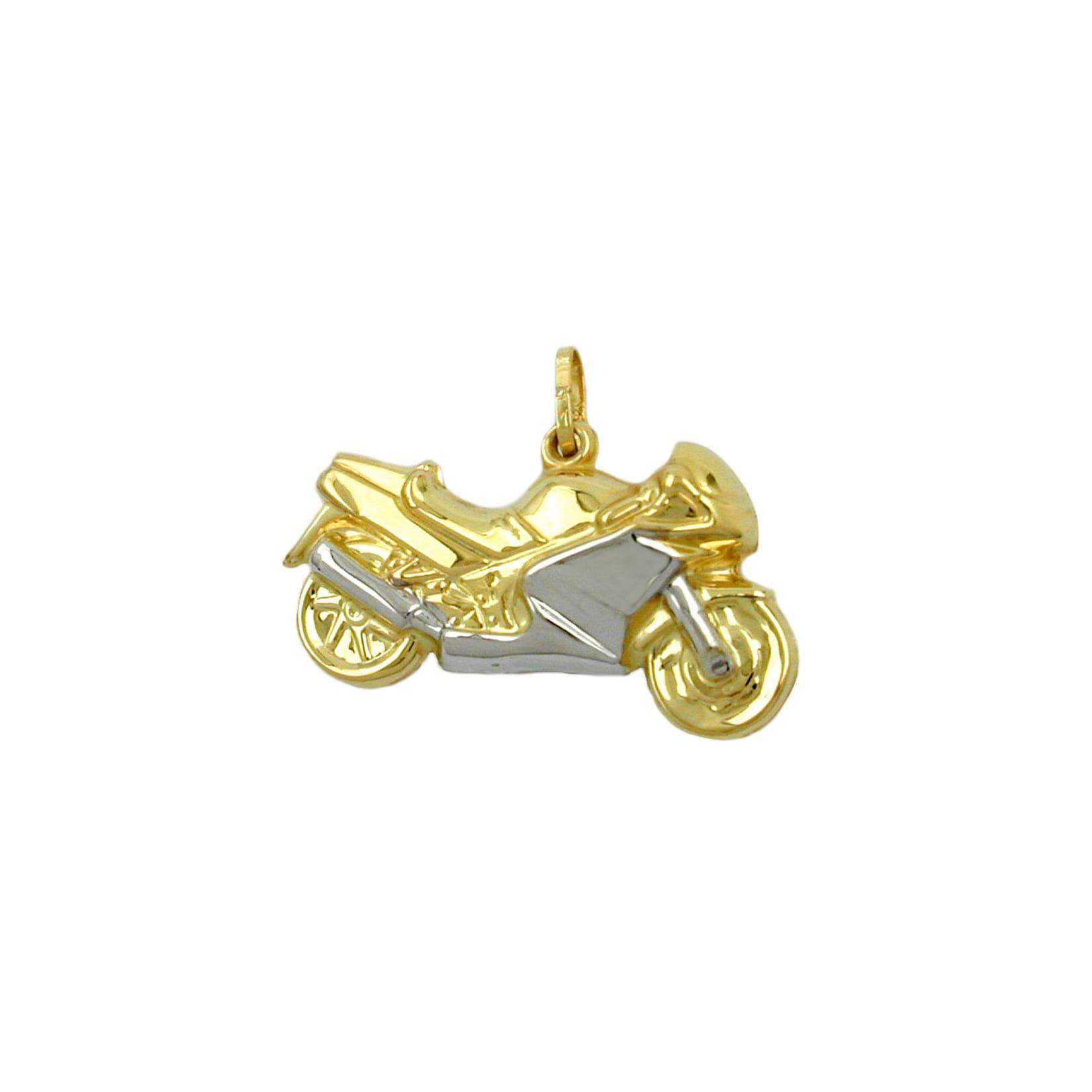 Gallay Anhänger 28mm Motorrad bicolor 9Kt GOLD