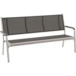 Kettler 3-Sitzer Bank BASIC PLUS , Aluminium Silber / Outdoorgewebe Anthrazit