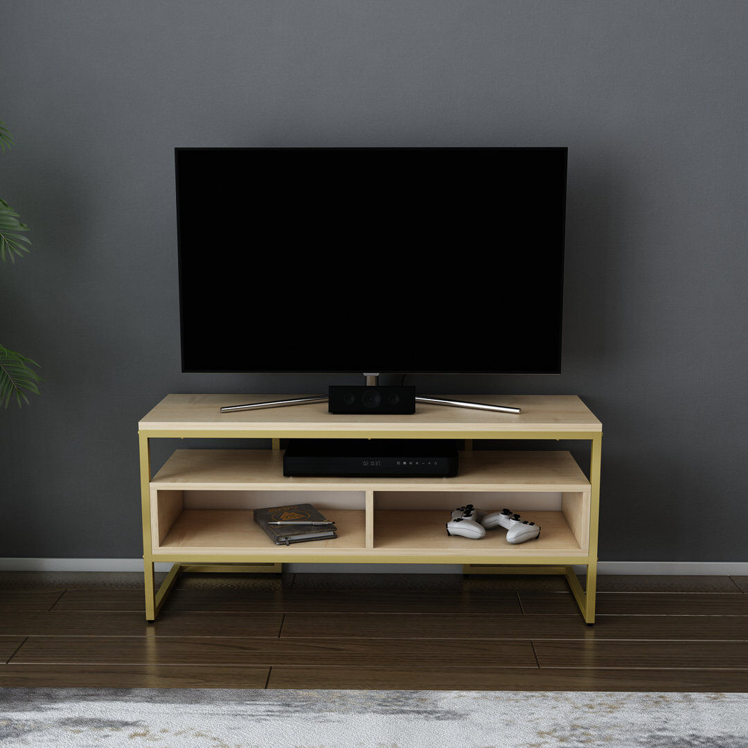 Etta Avenue Bedelia TV Stand for TVs up to 48" Gold/Oak 48"