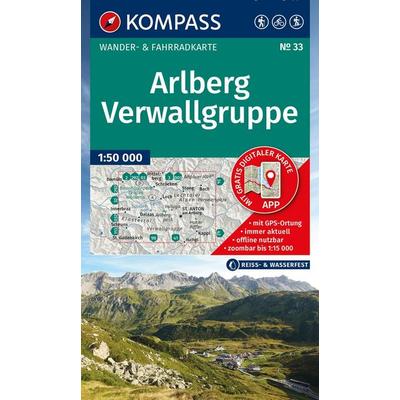 KOMPASS Wanderkarte 33 Arlberg, Verwallgruppe 1:50.000, Sonstige von , KOMPASS Freytag & Berndt, 978-3-99154-609-2