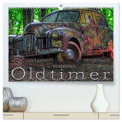 Oldtimer - verlassen verrostet vergessen (hochwertiger Premium Wandkalender 2027 DIN A2 quer), Kunstdruck in Hochglanz