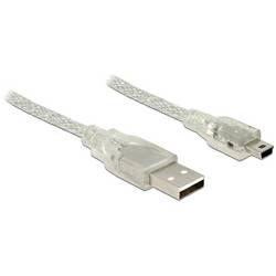 Delock USB-Kabel USB 2.0 USB-A Stecker, USB-Mini-B Stecker 2.00 m Transparent 83907