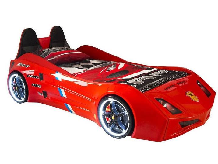 Xlmoebel Autobett Rennwagen Kinderbett aus Holz mit sportlichem Design (Autobett, 1-tlg., Autobett), Hergestellt in Europa
