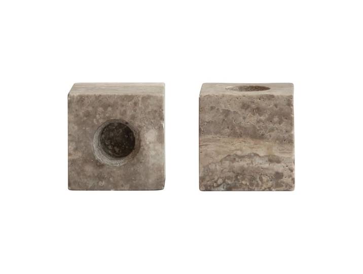 101 Copenhagen Cube bougeoir 2-pack Silver Travertin