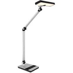 LED Schreibtischleuchte Touchdimmer Gelenk Tischlampe CCT Tischleuchte Schreibtisch silber, Aluminium, 9W 528Lm warm-kaltweiß, H 82 cm