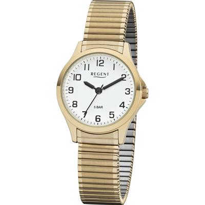 Quarzuhr REGENT, gold (goldfarben), Armbanduhren, Damen, Quarzuhr, Armbanduhr, Damenuhr, Flexband, Zugband, Edelstahlarmband
