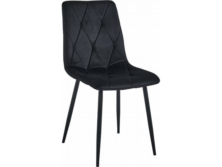 Chaise - Leobert - Libra - Velours Noir/Pieds Noirs