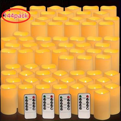 Uplift Treasures Waterproof LED Flameless Candle Light Set For Home Decor 144pcs