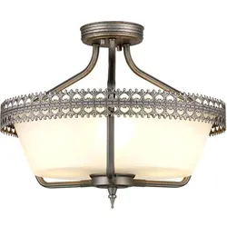 Elstead Lighting, Wandleuchte + Deckenleuchte, Crown Deckenleuchte E27 3-fach Eisernes Tor-Farbe (E27)
