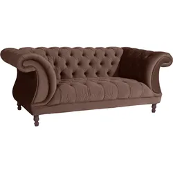 CHESTERFIELD Sofa 2-Sitzer Kaylin Samtvelours braun