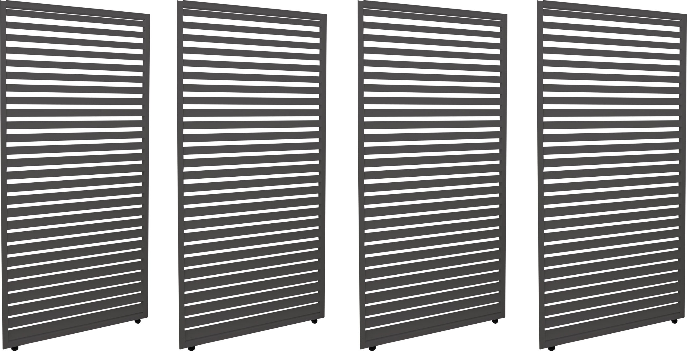 4er-Set Aluminium Paneele für Pergola MCW-L46, Terrassenüberdachung, Lamellenpaneel Modul, 204x369cm anthrazit