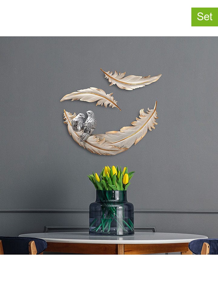 ABERTO DESIGN 3er-Set: Wanddekore in Beige - onesize