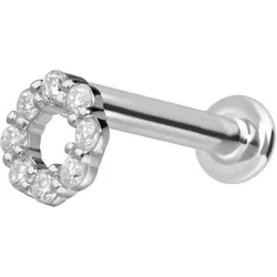 14 Karat Gold Labret mit Push Fit MOISSANIT-KREIS