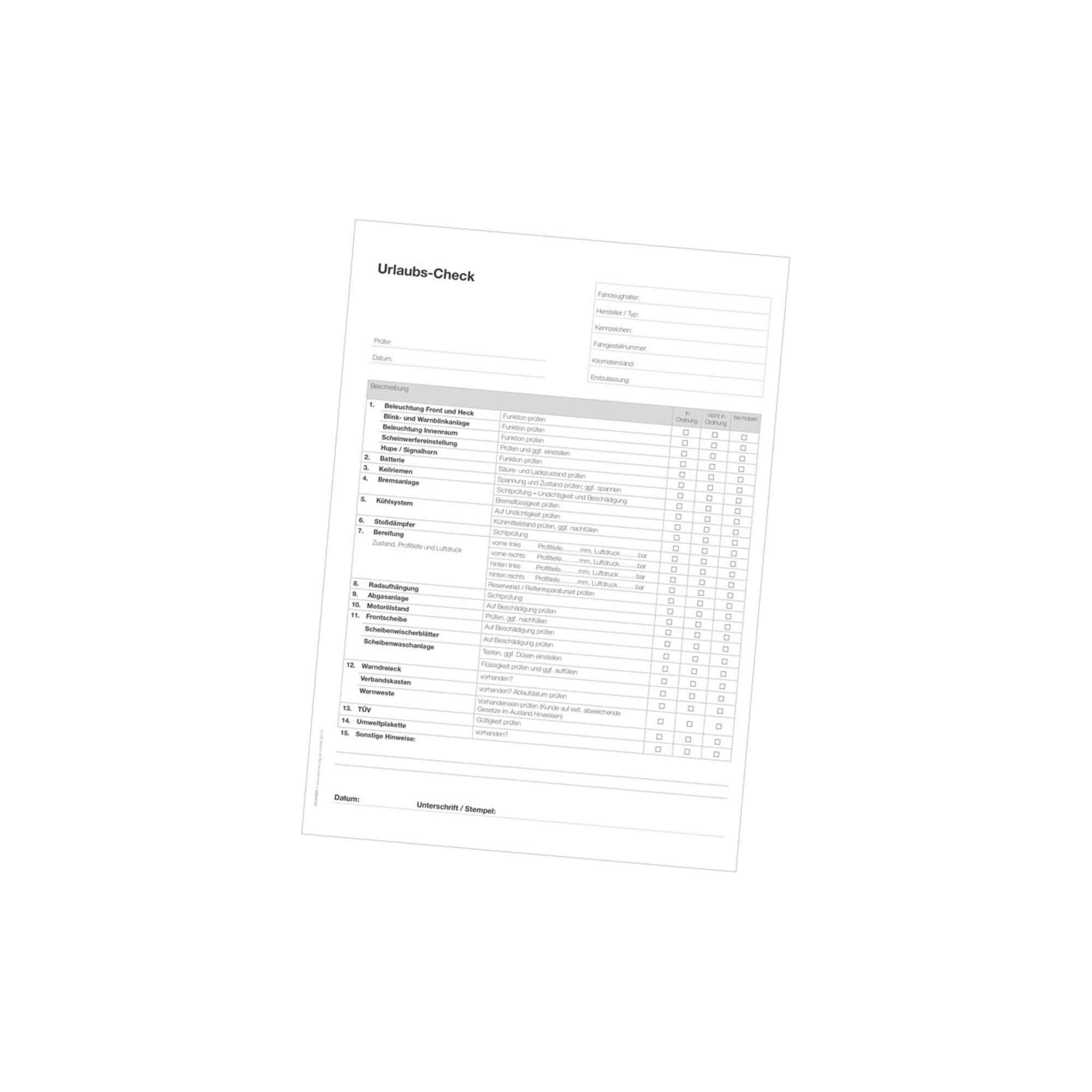 Eichner Block Urlaubs-Check DIN A4 (9036-00178)