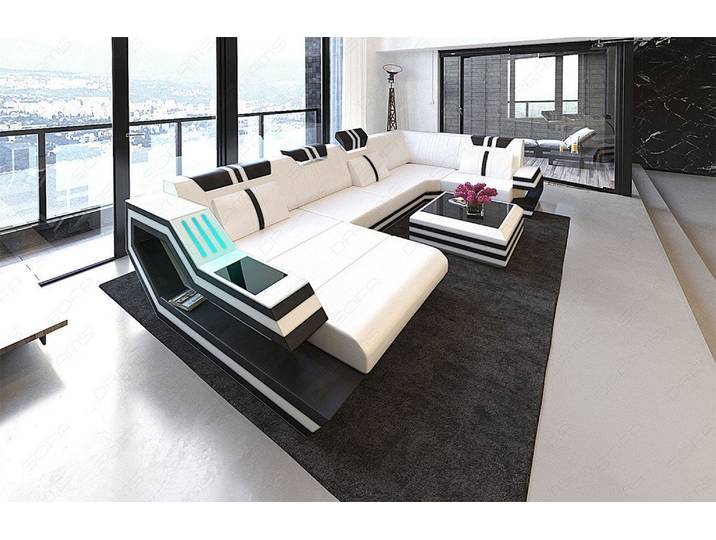 Wohnlandschaft Ravenna U-Form in Leder