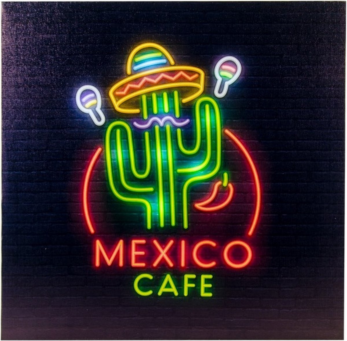CHAKS Neon Bord Café Mexico met LED accent voor in de woonkamer