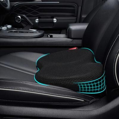 Uplifted Finds Memory Foam Car Lumbar Support Pad High Performance Lower Back Pillow For Driver Pain Relief black