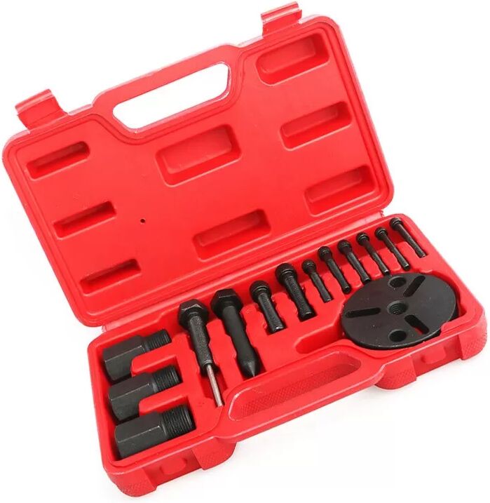 INF Kit d'outils de dépose d'embrayage de compresseur A/C 14 pièces - Réparation de climatisation automobile