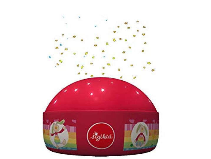 Niermann Standby 80062 Nachtlicht Rainbow Rabbit Projektor, Plastik, rot, 12 x 12 x 7.5 cm