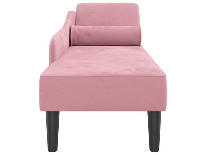 Rose CHAISE/FAUTEUIL - SARAZYJ - Chaise longue - Siège long - avec coussins - rose - velours - 141x55 5x66 5cm Hot51347733