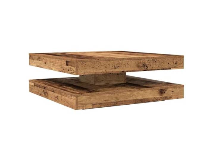Heofavd Couchtisch Drehbar 360 Grad Wohnzimmertisch Altholz 90x90x34,5 cm
