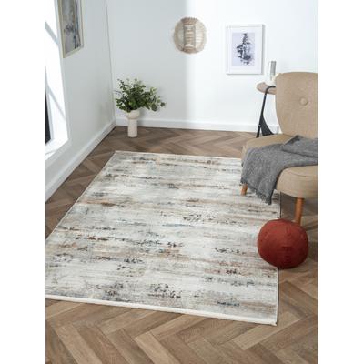 Teppich "Esme 1", grau (hellgrau, cream), B:140cm H:8mm L:200cm, Polyester, MYFLAIR MÖBEL & ACCESSOIRES, Teppiche, Teppich, Kurzflor, Vintage Look, besonders weich durch Microfaser