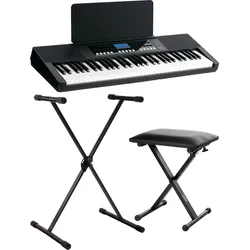 FunKey 61 Performer Schwarz Set inkl. Keyboardständer + Bank