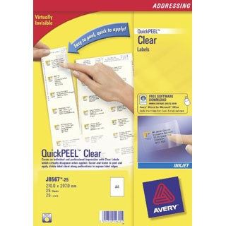 AVERY Zweckform 25 Folien-Versandetiketten J8567-25 transparent 210,0 x 297,0 mm
