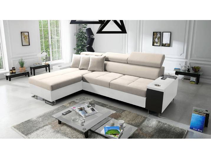 Kaiser Möbel Ecksofa Bequemes mit Schlaffunktion MORENA I MINI Doppelfarbe