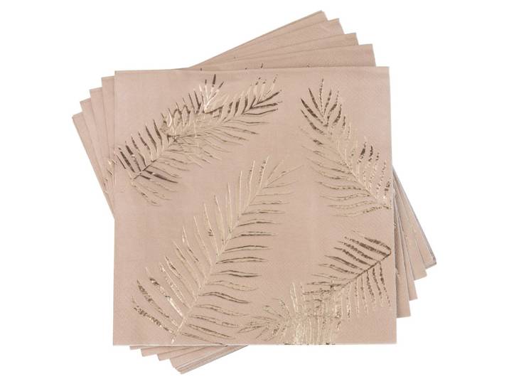 Papierservietten mit goldenem Blatt-Druckmotiv (x20)
