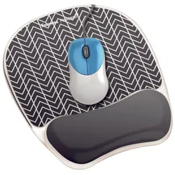 Fellowes Mousepad mit Handgelenkauflage Photo Gel Zick-Zack schwarz, weiß
