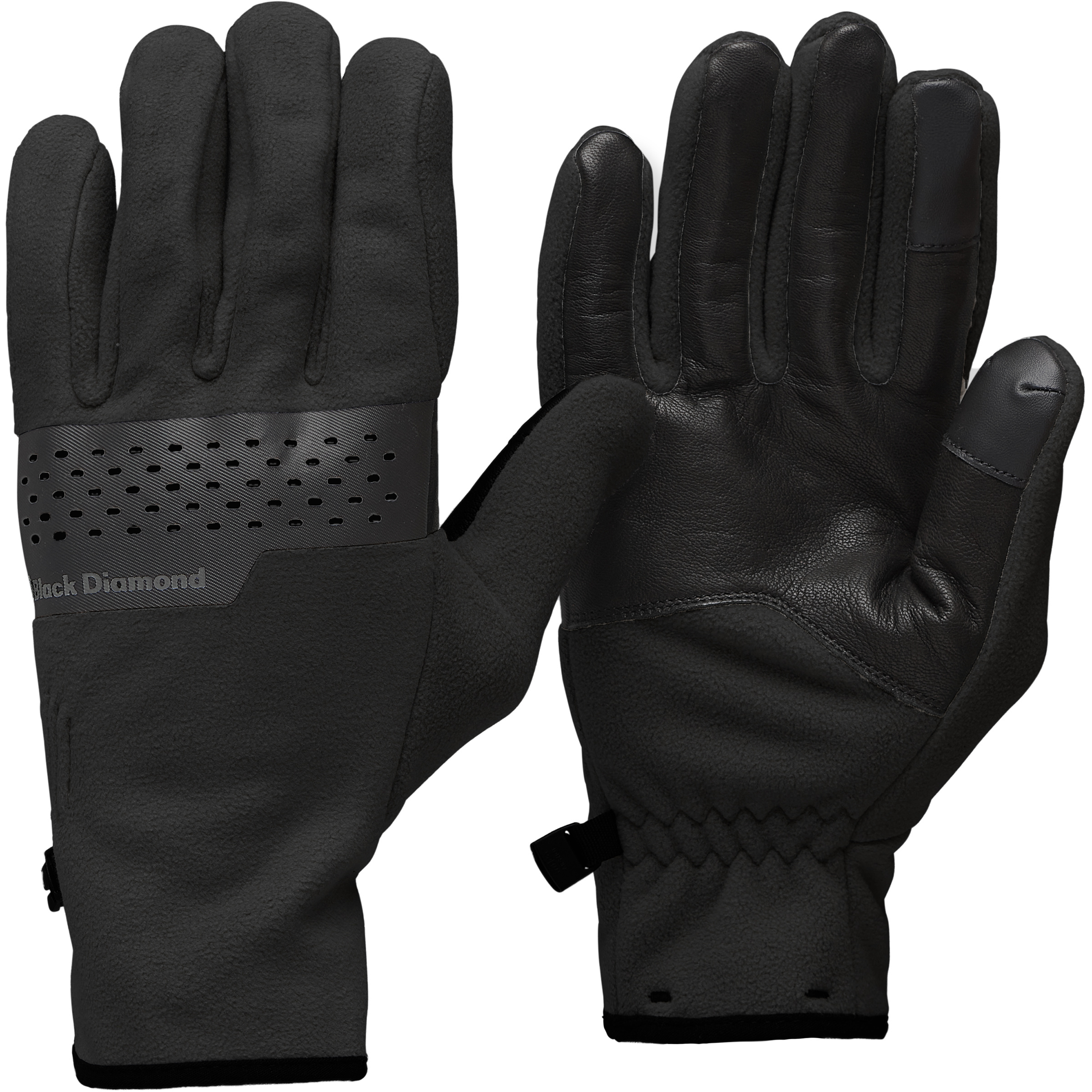 Black Diamond Alpine Fleece Fingerhandschuhe schwarz Größe L Trekking Winddicht