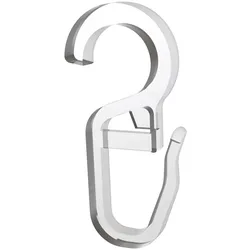 FALTENHAKEN / ÜBERKLIPSHAKEN MIT FALTENLEGEHAKEN Öse 10 mm, Glasklar, Packung 10 Stück