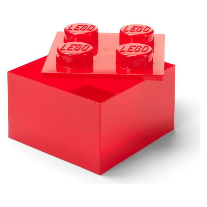 Default LEGO Storage Brick 4 Top Lid Translucent Red (40090804)