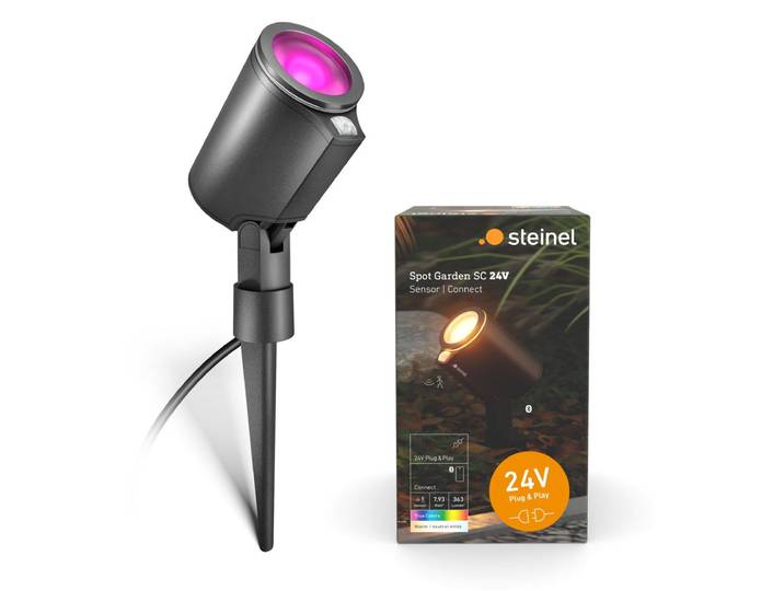 Steinel LED Strahler Spot Garden 24V schwenkbar + Bewegungssensor warmweiß-neutralweiß anthrazit