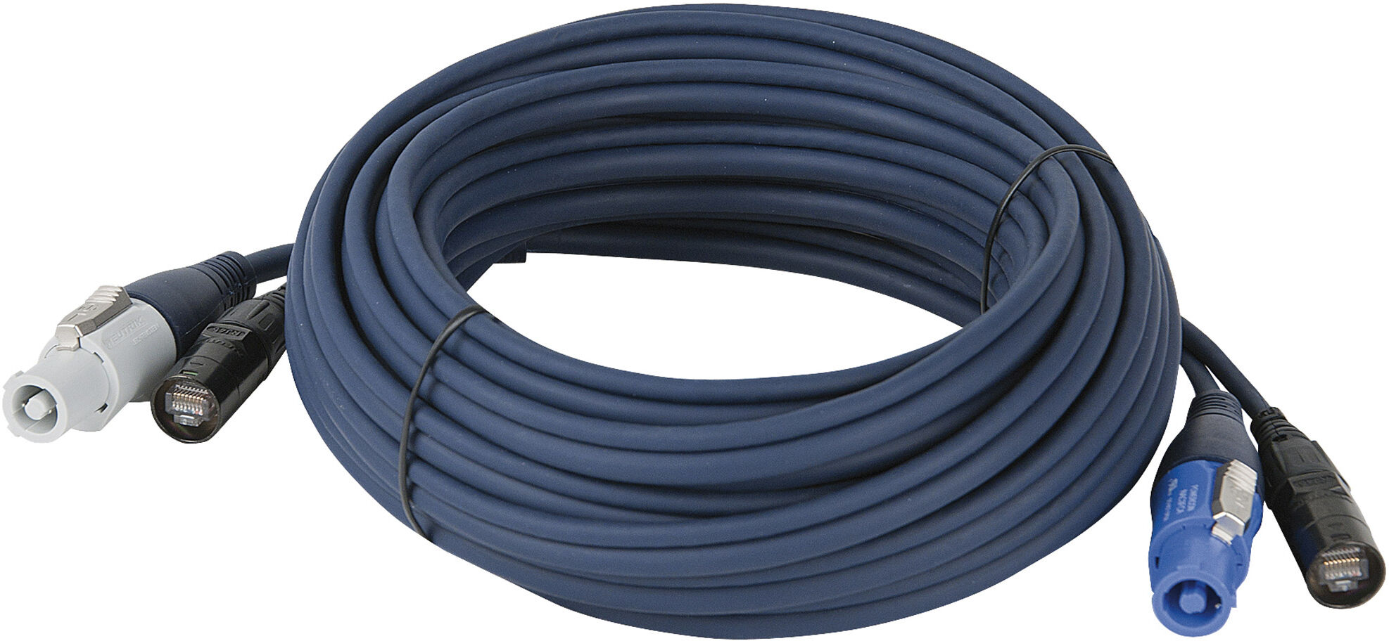 DAP Audio Neutrik Powercon / Ethercon Verlängerungskabel – Daten / Strom 0,5 M Cat5
