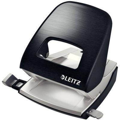 LEITZ Bürolocher Nexxt Style Metall 30 Blatt satin schwarz Packung mit 30 Stück