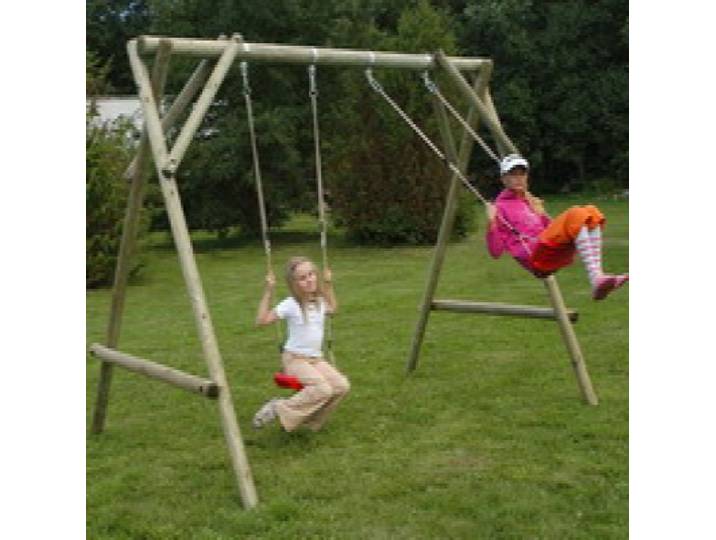 Houten schommel 370x210cm houten speeltoestellen dubbel