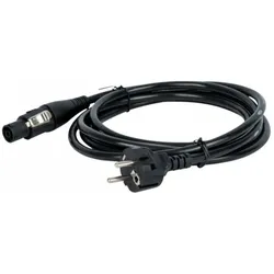 DAP-Audio Powercable Pro Power True to Schuko 1,5 m 3x 1,5 mm2 (1.50 m), Stromkabel, Schwarz