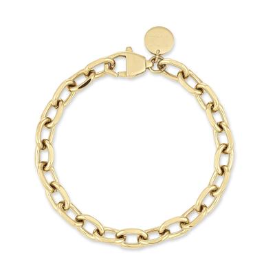 Edelstahlarmband COPENHAGEN STUDIOS "Schmuck Geschenk Edelstahl Armkette Basic Chunky", gold (gelbgoldfarben), Armbänder, Damen, 22cm, Edelstahl, Edelstahlarmband