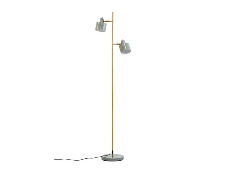 Lampadaire en métal gris/ laiton