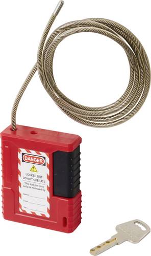 Sygonix SY-6872544 Lockout Kabelschloss verstellbar 1m Rot 1St.