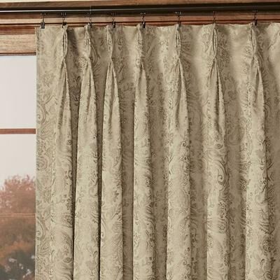 Belle Maison(R)/Window Gabrielle Pinch Pleat Curtain Pair, 48 x 63, Latte
